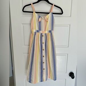 Striped Multicolor Kids Sun Dress